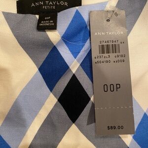 Ann Taylor Petite Sophisticated Argyle Pencil Skirt 00 Petite New With Tags